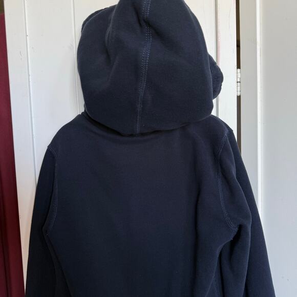 Abercrombie Kids Girls Hoodie Sz M‎ Zip Front Fitch Navy Blue Fluffy Lining - Picture 4 of 8